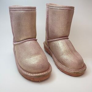 Girls pink sparkle Bearpaw boots